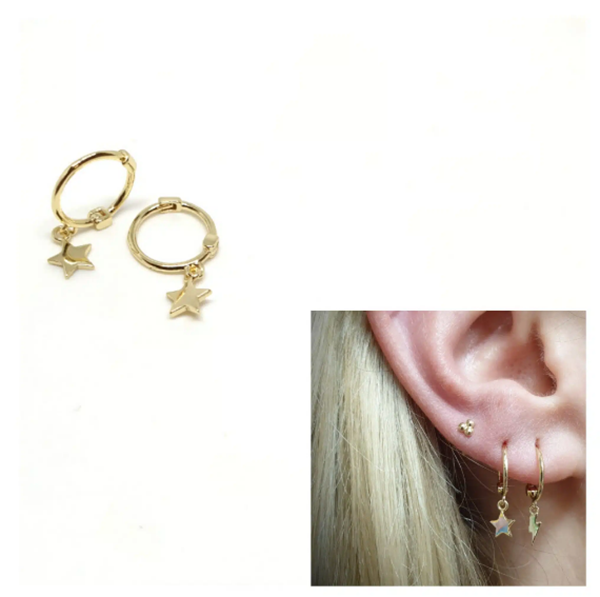 Foto de Pendientes Plata Chapada Aro Estrella