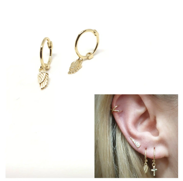 Foto de Pendientes Plata Chapada Aro Alas