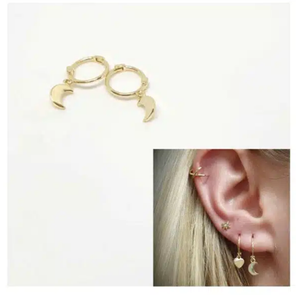 Foto de Pendientes Plata Chapada Aro Luna