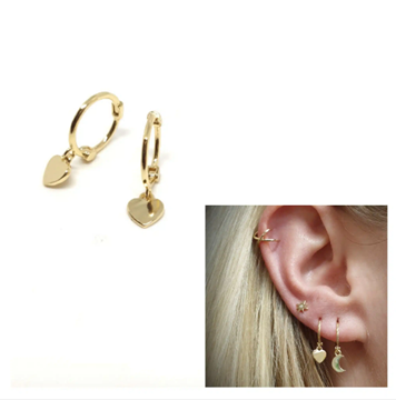 Foto de Pendientes Plata Chapada Aro Corazón