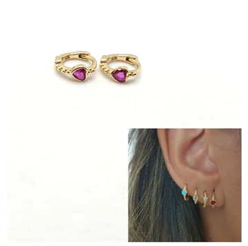 Foto de Pendientes Plata Chapada Mini Arito Corazón