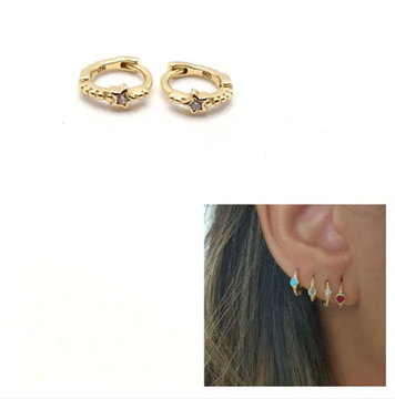 Foto de Pendientes Plata Chapada Mini Arito Estrella