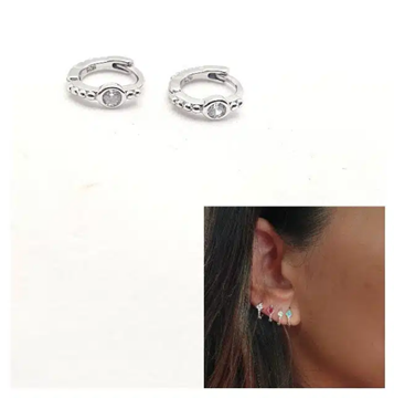 Foto de Pendientes Plata Mini Arito Circonita