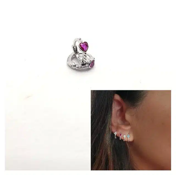 Foto de Pendientes Plata Mini Arito Corazón