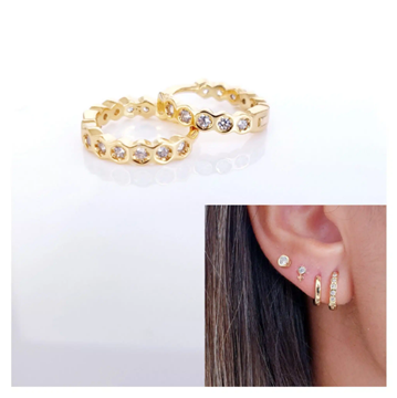 Foto de Pendientes Plata Chapada Nido De Abeja