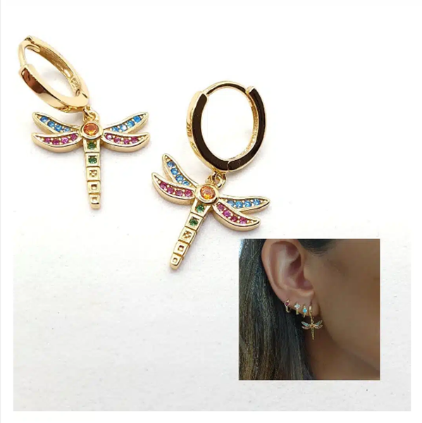 Foto de Pendientes Plata Chapada Libélulas