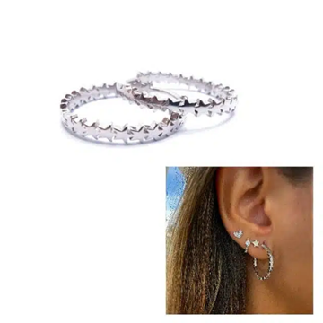 Foto de Pendientes Plata Aro Estrellitas