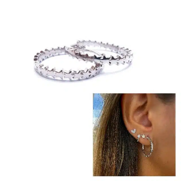 Foto de Pendientes Plata Aro Estrellitas