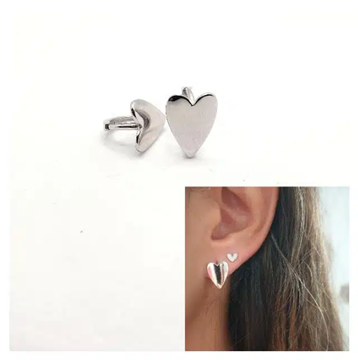 Foto de Pendientes Plata Corazón Click