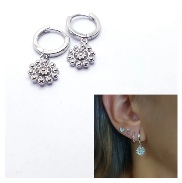 Foto de Pendientes Plata Rosetón