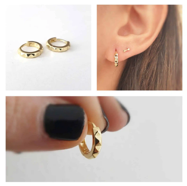 Foto de Pendientes Plata Chapada Tachuelas