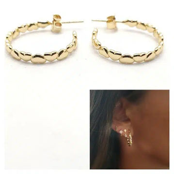 Foto de Pendientes Plata Chapada Aros Corazones