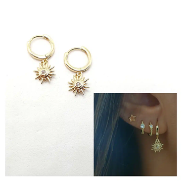 Foto de Pendientes Plata Chapada Sol