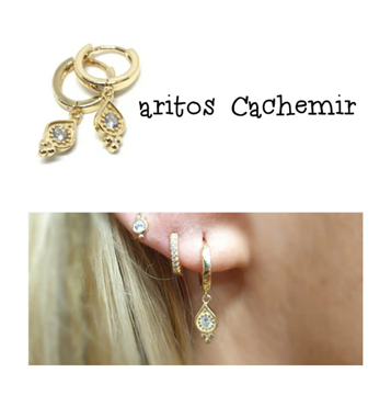Foto de Pendientes Plata Chapada Aros Cashemire