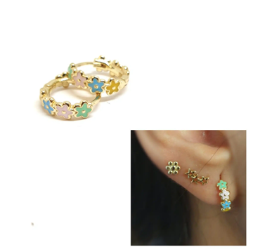 Foto de Pendientes Plata Chapada Primavera Color