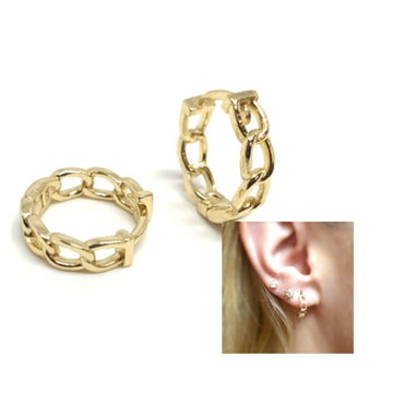 Foto de Pendientes Plata Chapada Aro Eslabón