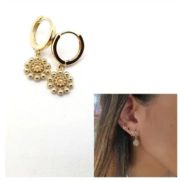 Foto de Pendientes Plata Chapada Rosetón