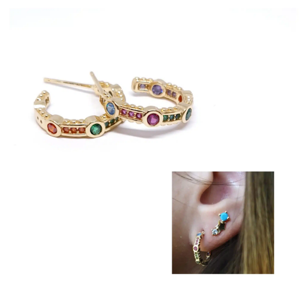 Foto de Pendientes Plata Chapada Luxe