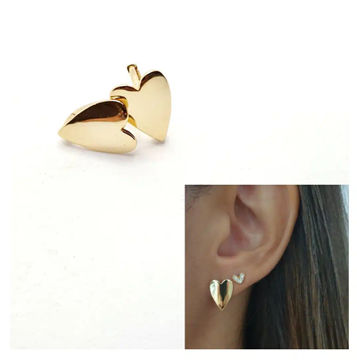 Foto de Pendientes Plata Chapada Corazón Click