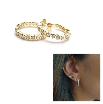 Foto de Pendientes Plata Chapada Aro Circonitas