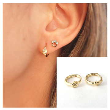 Foto de Pendientes Plata Chapada Nudo